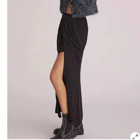 NWT Anthropologie Mare Mare Black Maxi Skirt Side Slit Hem XS - Picture 5 of 16